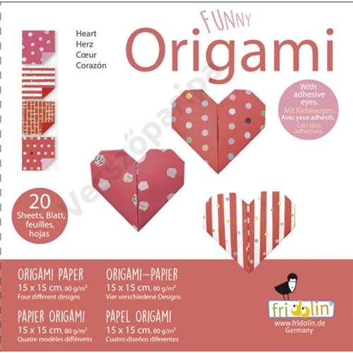 Fridolin origami készlet szív hajtogató készlet Funny origami