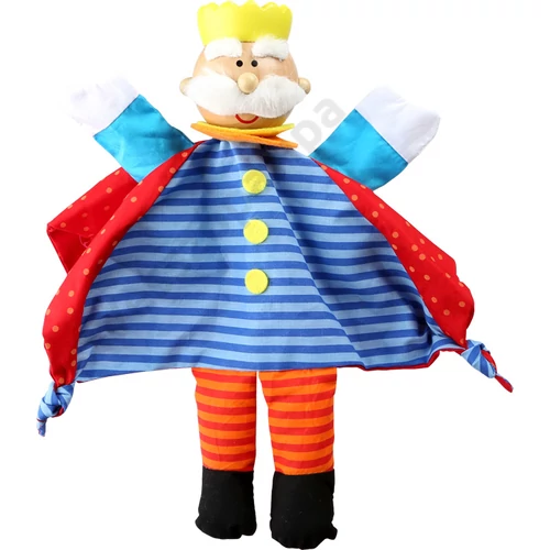 Fa golyó fejű öreg király textil kesztyűbáb, small foot 10236