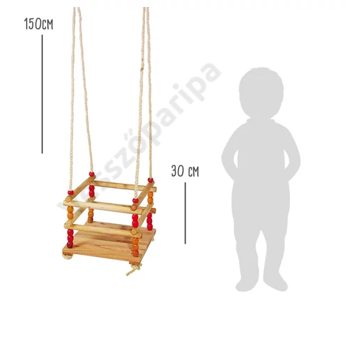 Small foot 1049 Magasított, beülős fa babahinta méret