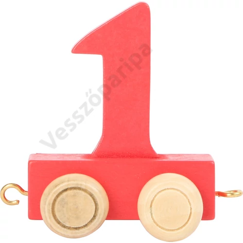 Small foot 10563 színes számvonat fából - 1 piros