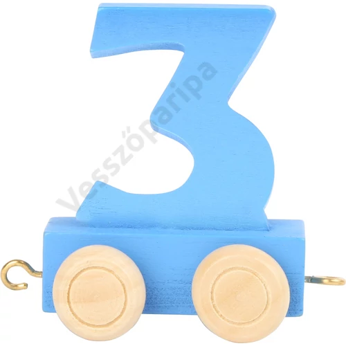 Small foot 10565 színes számvonat fából - kék 3