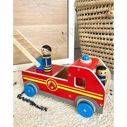 Small foot 11456 fa tűzoltóautó létrával játék közben