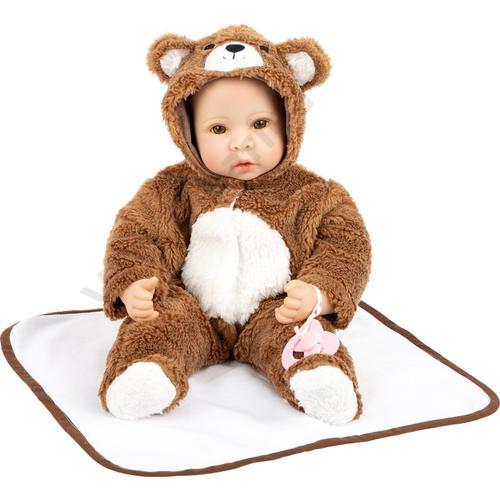 Élethű játék baba - little bear - kiegészítőkkel