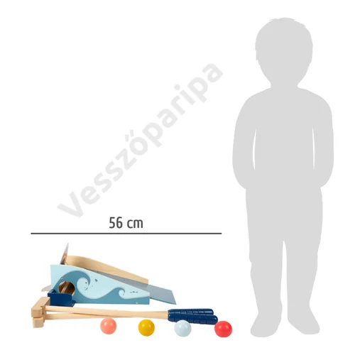 Small foot 11588 Szabadtéri fa minigolf, cápatámadás mérete