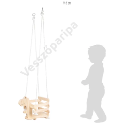 Small foot dinoszaurusz formájú fa  hinta mérete