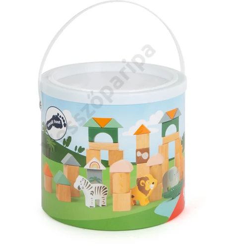 Small foot 11699 szafari fa építőkocka készlet doboza