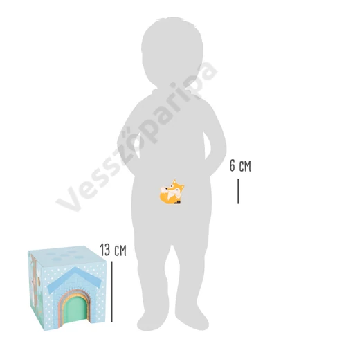 Small foot 11721 erdei állatos építőkocka mérete