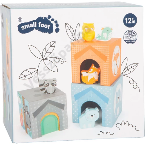 Small foot 11721 erdei állatos építőkocka doboza