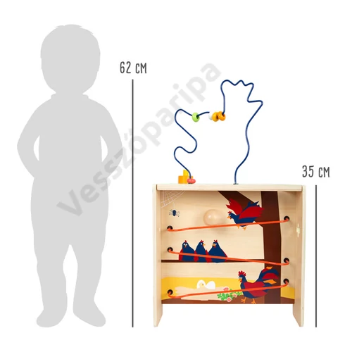 Small foot 11733 Golyóvezető készségfejlesztő kocka mérete