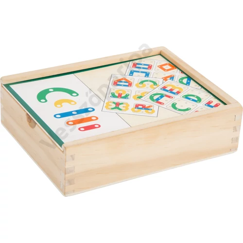 Fa betű és szám puzzle, tolótetős fadobozban