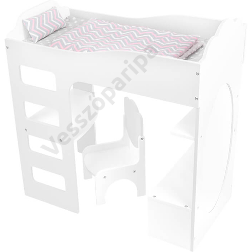 Small foot loft babaágy íróasztallal és székkel