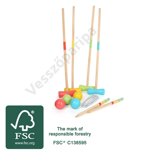 Small foot 12033 Krikett szabadtéri játék fából, fsc minősítésű