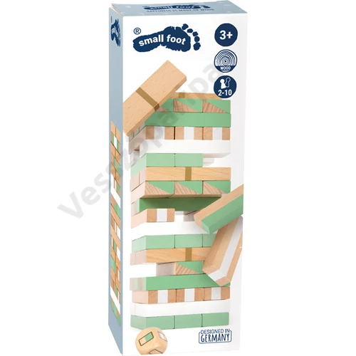 Small foot 12217 arany és natúr fa jenga doboza
