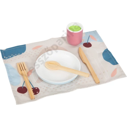 Fa játék étkészlet, teríték - pasztell színben, 2 személyes - "Tasty"