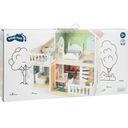 Small foot városi villa fa babaház doboza