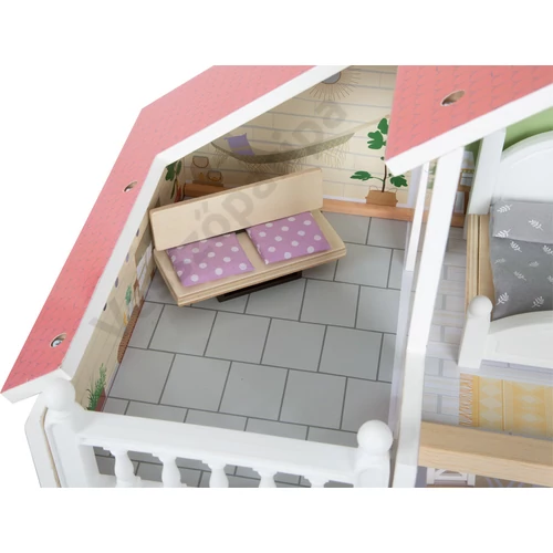 Small foot 12277 városi villa fa babaház tetőterasza