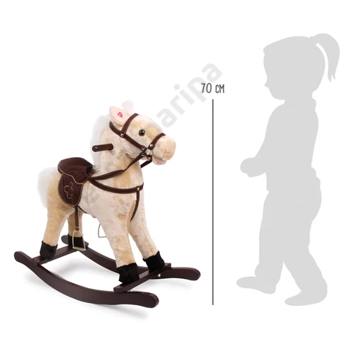 Small foot 4101 zsemle színű, plüss hintaló mérete