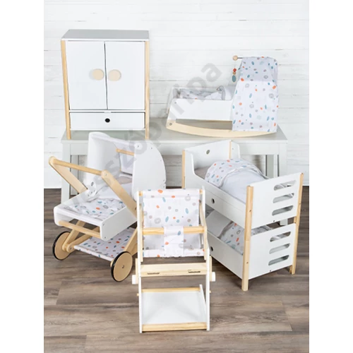 Small foot Kicsi Pötty játék bútorok fehér fából textilekkel