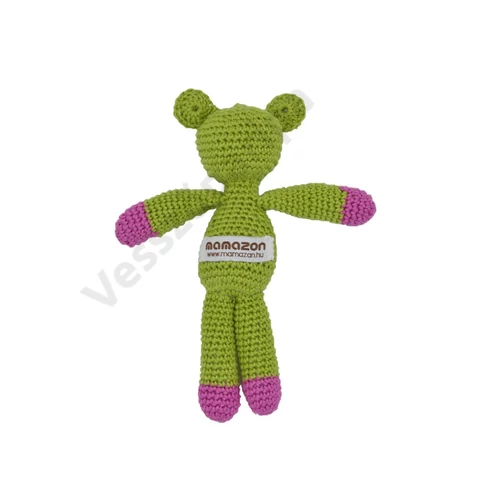 Mamazon horgolt béka figura hátulról