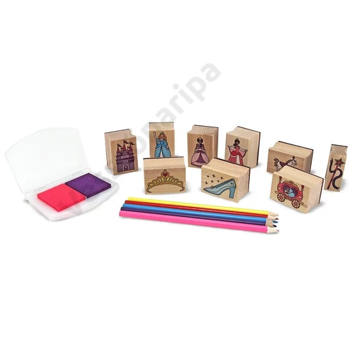 Melissa and Doug fa nyomdakészlet színes ceruzával