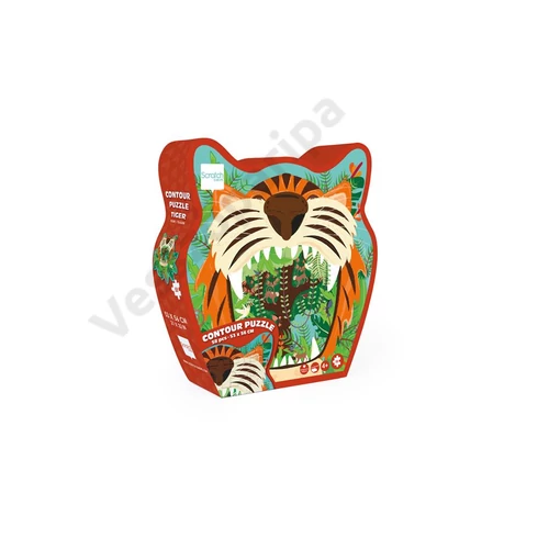 Scratch Europe forma tigris puzzle doboza
