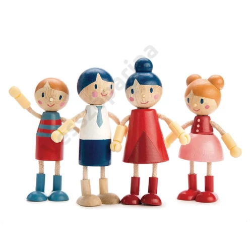 Fa babacsalád - faragott fa babák - Tender Leaf Toys