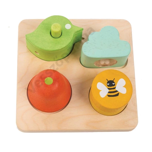 Tender Leaf Toys hallásfejlesztő formalap készségfejlesztő fa játék