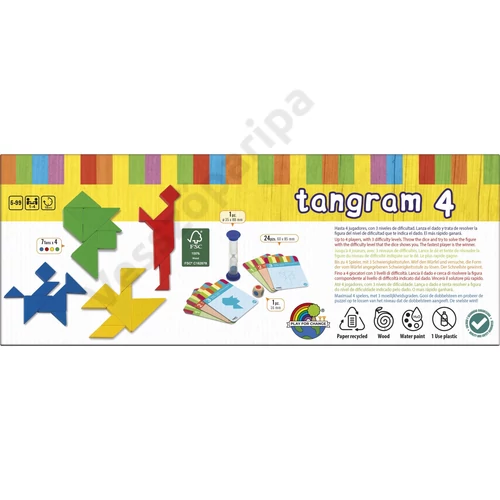 Fsc tanúsított Cayro tangram dobozának hátoldala