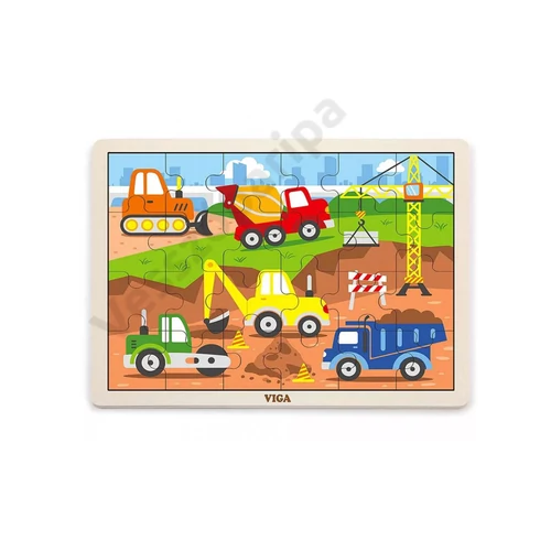 24 darabos fa puzzle munkagépekről