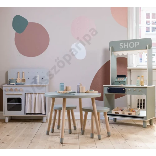 Flexa bútorok és fajáték konyha szürke színvilág