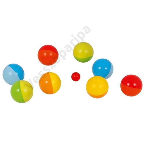 Színes fa golyós boule játék 