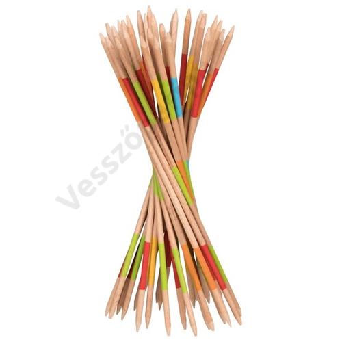Goki 56802 fa mikádó színes végű, 27 cm-es pálcákkal