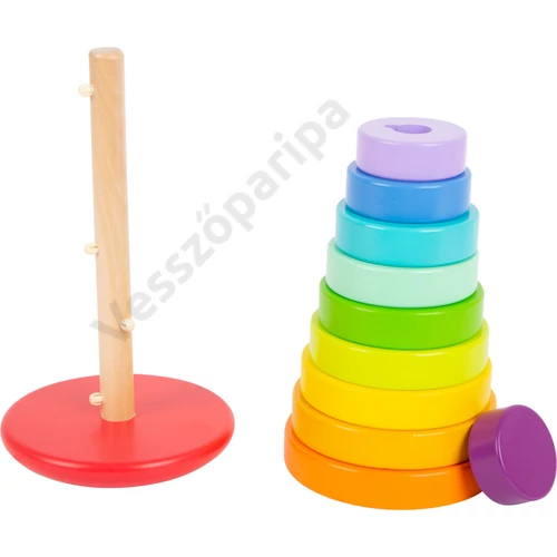 Nagy montessori torony színes karikákkal