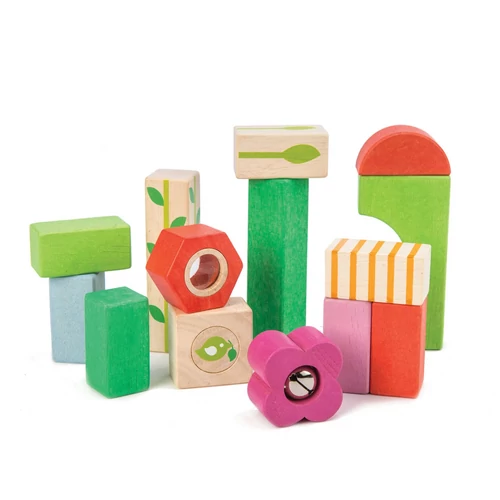 Tender Leaf Toys erdei iskola fa építőkocka szett