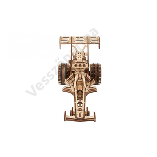 UGEARS modell - 3D kirakó - Dragster versenyautó szemből
