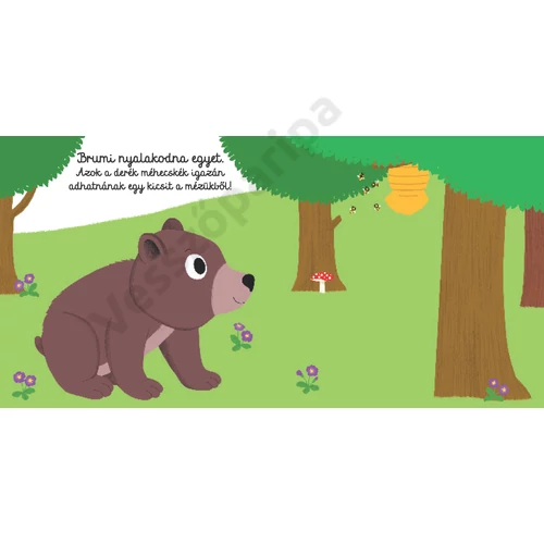 Szép napot, kismackó! képes könyv egy oldala