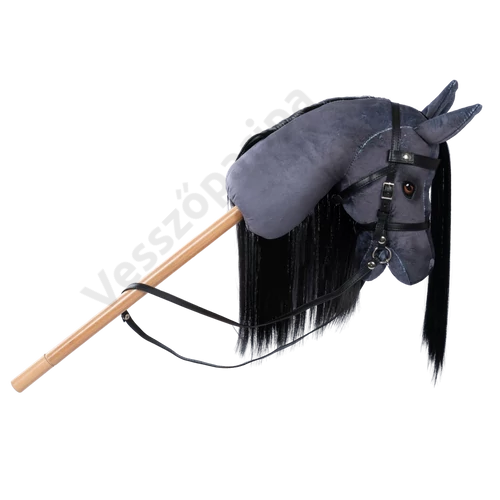 Szürke, fekete, nyitott szájú Hobby Horse 