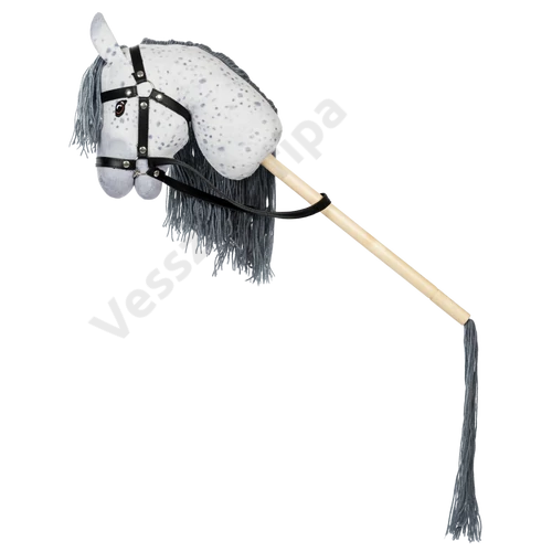 By Astrup szürkés szőrű, nyitott szájú STAR hobby horse