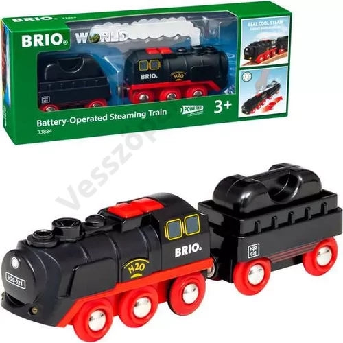 Brio valódi gőzt adó, fekete gőzmozdony