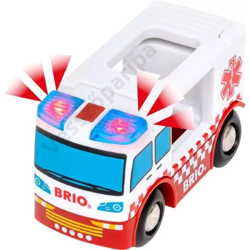 Brio szirénázó és villogó mentőautó