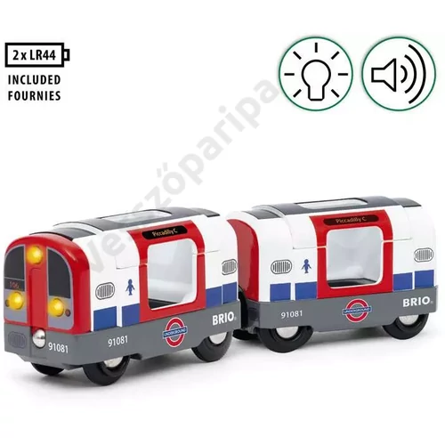 Piros-fehér-kék ikonikus londoni metró
