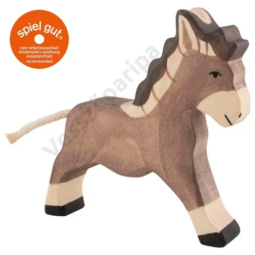 Holztiger fa figura futó szamár 