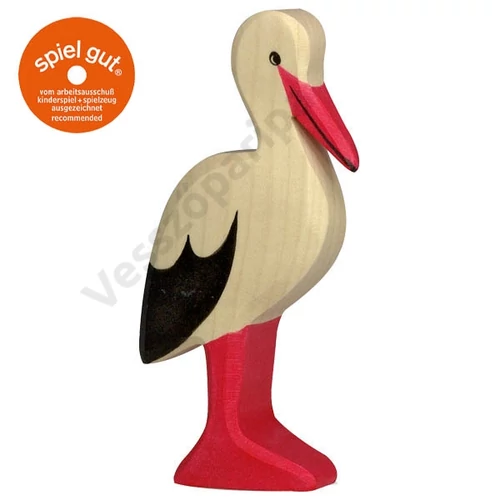 Holztiger gólya fa figura
