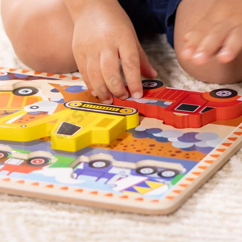 Melissa and Doug építkezés járművei kirakó