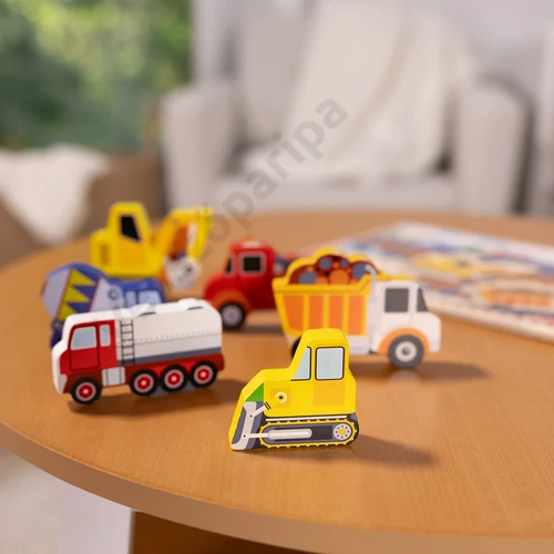Függőlegesen megálló munkagépes kirakó darabok