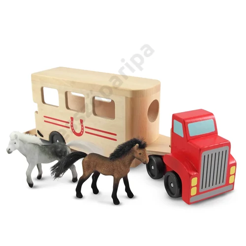 Melissa and Doug lószállító teherautó két lóval