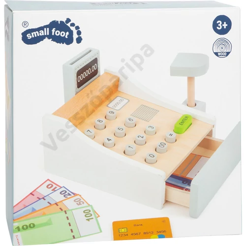 Small foot 11099 Fehér fa játék pénztárgép csomagolás