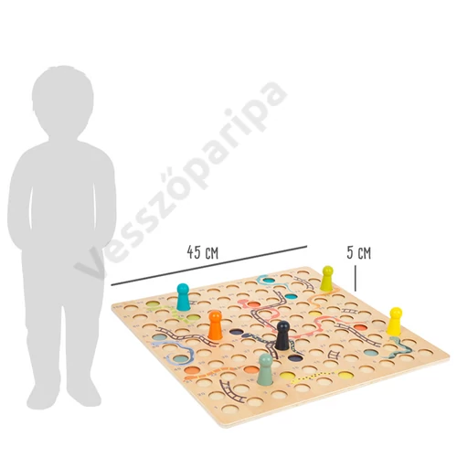 Small foot 11785 XL Kígyók és létrák társasjáték mérete