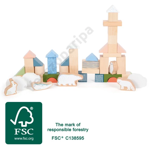 Small foot 12443 fa építőkocka szett sarkvidéki figurákkal