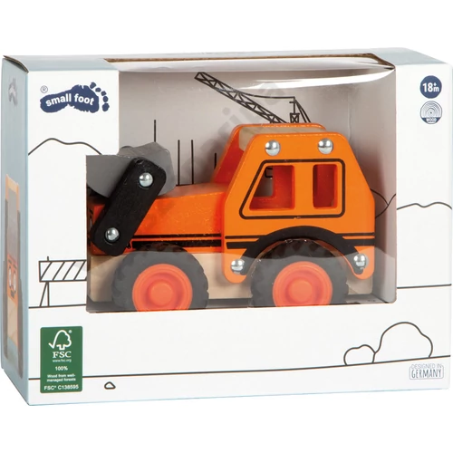 Small foot 12447 fajáték kotrógép csomagolása